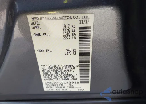 2018 Nissan Altima 2.5 Sr from USA, damaged, VIN 1N4AL3AP5JC143959